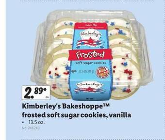 Lidl Kimberley's Bakeshoppe Frosted Soft Sugar Cookies, Vanilla offer