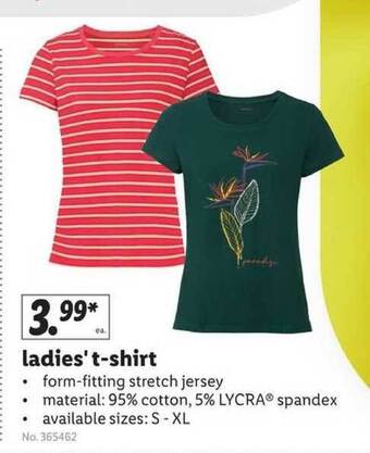 Lidl Ladies' T-shirt offer