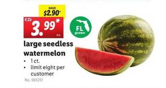Lidl Large Seedless Watermelon offer