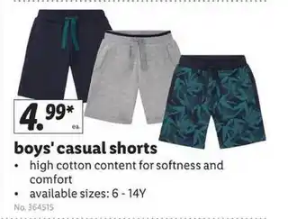Lidl Boys' Casual Shorts offer