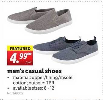 Lidl Men's Casual Shoes offer