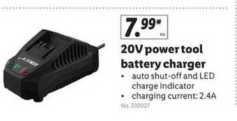 Lidl 20v Power Tool Battery Charger offer