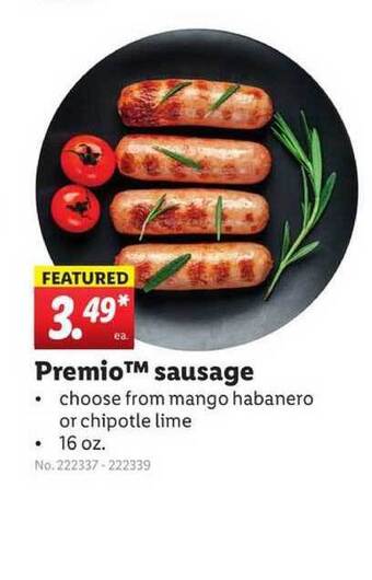 Lidl Premio Sausage offer