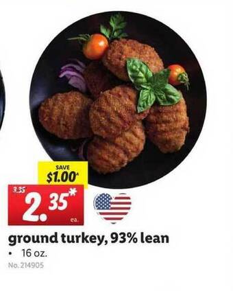 Lidl Ground Turkey, 93% Lean offer