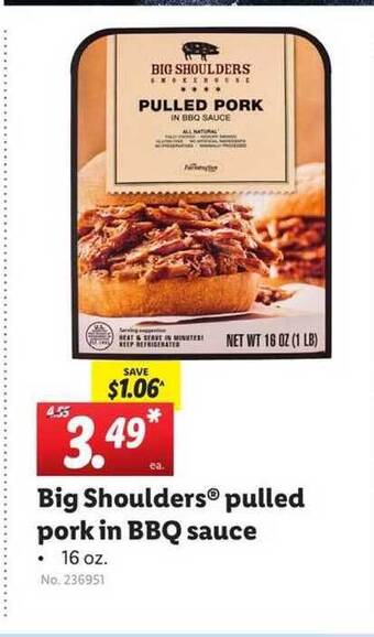 Lidl Big Shoulders Pulled Pork In Bbq Sauce offer
