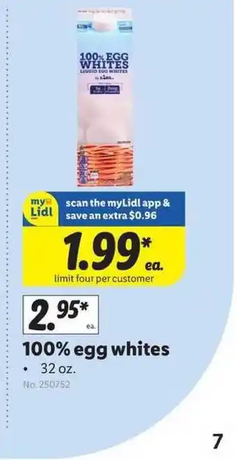 Lidl 100% Egg Whites offer