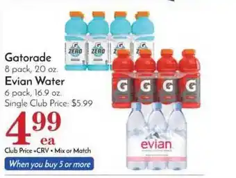 Pavilions Gatorade, Evian Water offer