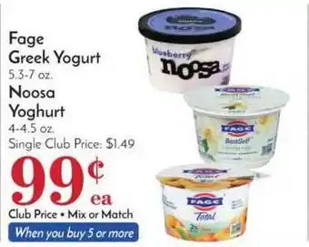 Pavilions Fage Greek Yogurt, Noosa Yoghurt offer