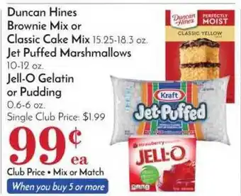 Pavilions Duncan Hines Brownie Mix Or Classic Cake Mix, Jet Puffed Marshmallows, Jell-o Gelatin Or Pudding offer