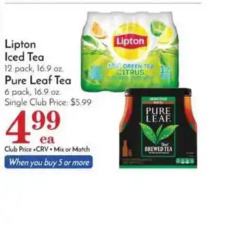 Pavilions Lipton Ice Tea, Pure Leaf Tea offer