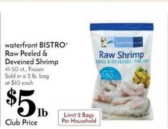 Pavilions Waterfront Bistro Raw Peeled & Deveined Shrimp offer