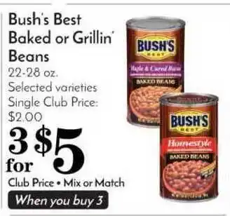 Pavilions Bush's Best Baked Or Grillin' Beans offer