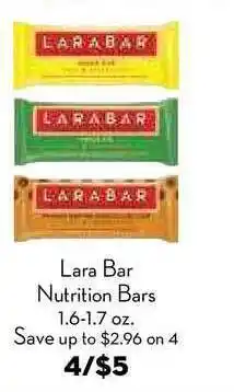 Bristol Farms Lara Bar Nutrition Bars offer