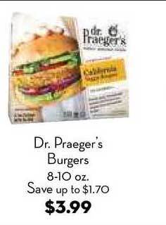 Bristol Farms Dr.praeger's Burgers offer
