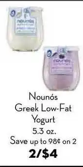 Bristol Farms Nounós Greek Low-fat Yogurt offer