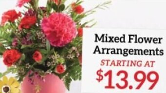 Martin's Mixed Flower Arrangements offer
