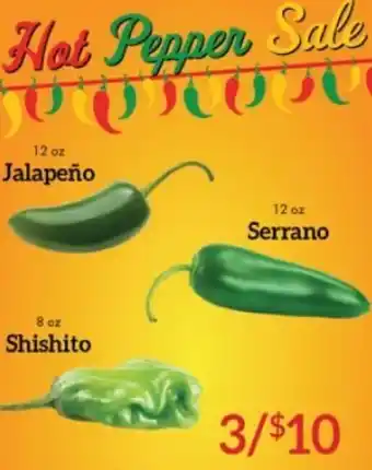 Martin's Jalapeño 12 oz, Serrano 12 oz, Shishito 8 oz offer