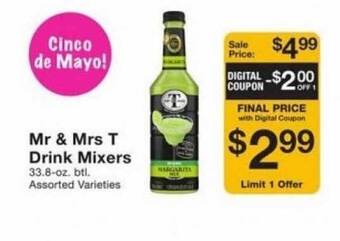 Fairway Store Market Mr & Mrs T Drink Mixers offer