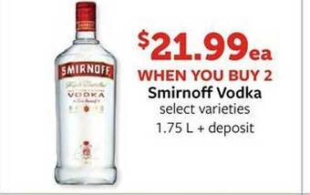 Fareway Smirnoff Vodka offer