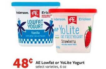 Fareway Ae Lowfat Or Yolite Yogurt offer