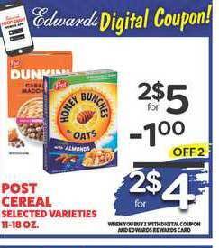 Edwards Food Giant Post Cereal offer