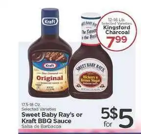 Edwards Food Giant Sweet Baby Ray's Or Kraft Bbq Sauce offer
