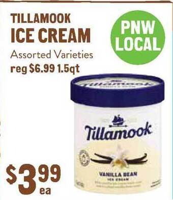 New Seasons Market Tillamook Ice Cream offer