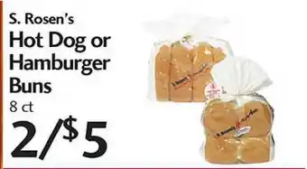 Sunset Foods S. Rosen's Hot Dog Or Hamburger Buns offer