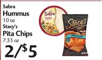 Sunset Foods Sabra Hummus , Stacy's Pita Chips offer