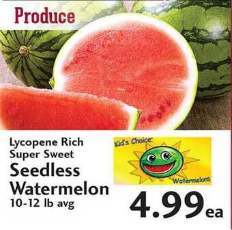Sunset Foods Lycopene Rich Super Sweet Seedless Watermelon offer