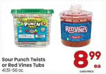Tom Thumb Sour Punch Twists Or Red Vines Tubs offer