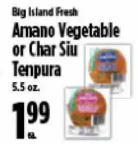 KTA Super Stores Big Amano Vegetable Or Char Siu Tenpura offer