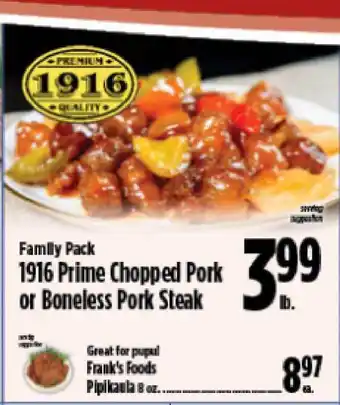 KTA Super Stores 1916 Prime Chopped Pork Or Boneless Pork Steak , offer