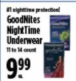KTA Super Stores Goodnites Nighttime Underwear offer