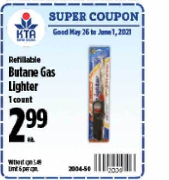 KTA Super Stores Butane Gas Lighter offer