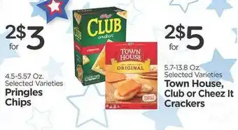 Edwards Food Giant Pringles Chips , Town House , Club Or Cheez It Crackers offer