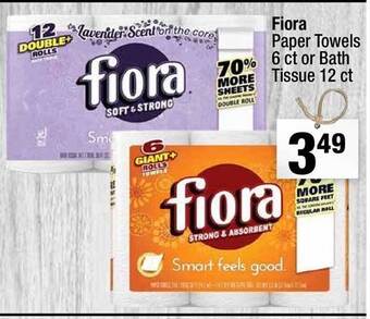 Super King Markets Fiora Paper Towels Or Bath Tissue offer