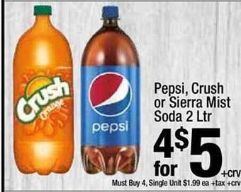 Super King Markets Pepsi, Crush Or Sierra Mist Soda offer