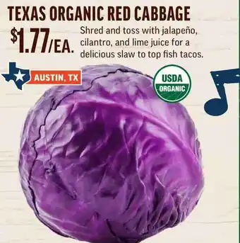 Central Market Texas Organic Red Cabbage offer