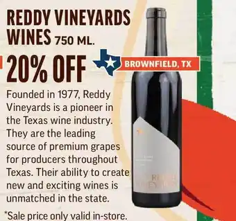 Central Market Reddy Vineyards Wines offer