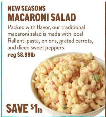 New Seasons Market New Seasons Macaroni Salad offer