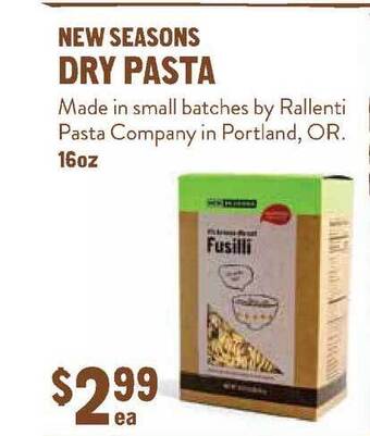 New Seasons Market New Seasons Dry Pasta offer