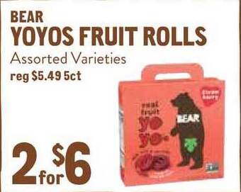 New Seasons Market Bear Yoyos Fruit Rolls offer