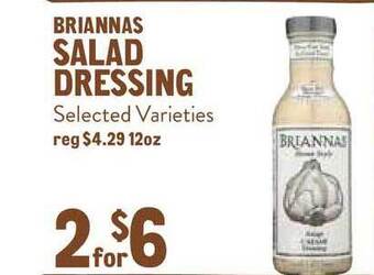 New Seasons Market Briannas Salad Dressing offer