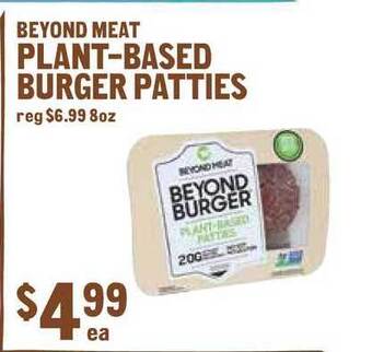 New Seasons Market Beyond Meat Plant-based Burger Patties offer