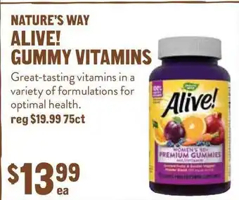 New Seasons Market Nature's Way Alive! Gummy Vitamins offer