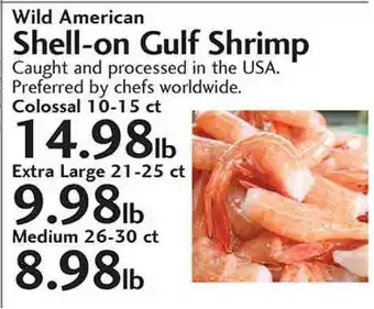 Sunset Foods Wild American Shell-On Gulf Shrimp offer