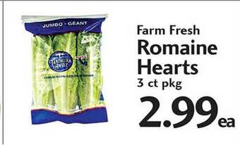 Sunset Foods Farm Fresh Romaine Hearts offer