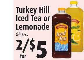 Gristedes Turkey Hill Iced Tea Or Lemonade offer