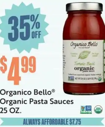 Natural Grocers Organico Bello Organic Pasta Sauce 25 oz. offer